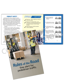 Forklift Safety - Pedestrians Safety Pocket Guide with Quiz Card