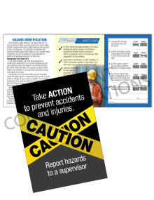 Hazard Identification - Caution – Safety Pocket Guide with Quiz Card