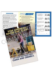 Housekeeping - Work Area - Safety Pocket Guide with Quiz Card