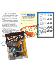 Near Miss - Prevent an Accident - Safety Pocket Guide with Quiz Card