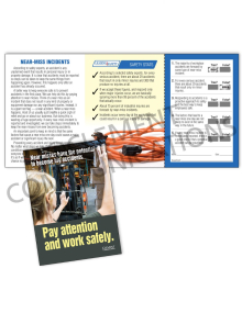 Near Miss - Big Accidents - Safety Pocket Guide with Quiz Card