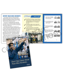 Near Miss – Silence – Safety Pocket Guide with Quiz Card