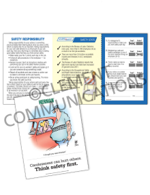 Safety Responsibility - Carelessness - Safety Pocket Guide with Quiz Card