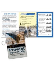 Slips, Trips, Falls - Prevent - Safety Pocket Guide with Quiz Card