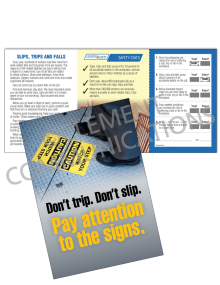 Slips, Trips, Falls - Don't Trip. Don't Slip Safety Pocket Guide with Quiz Card 