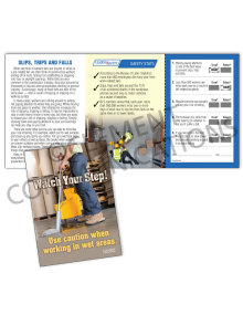 Slips, Trips, Falls - Watch Your Step - Safety Pocket Guide with Quiz Card