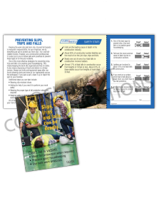 Slips, Trips, Falls - Deadly - Safety Pocket Guide with Quiz Card