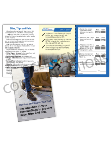 Slips, Trips, Falls – Stay On Your Feet Safety Pocket Guide with Quiz Card