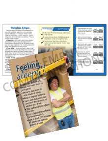 Health - Fatigue – Safety Pocket Guide with Quiz Card