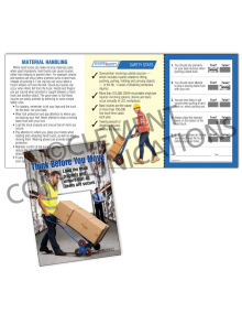 Material Handling – Think Before – Safety Pocket Guide with Quiz Card