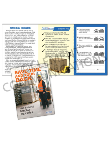 Material Handling – Electric Pallet Jack Safety – Pocket Guide with Quiz Card