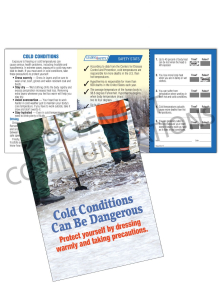 Cold Conditions - Danger - Safety Pocket Guide with Quiz Card