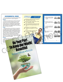 Environmental Safety – Do Your Part – Safety Pocket Guide with Quiz Card