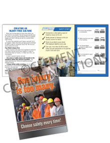 Injury-Free Culture - One is Too Many - Safety Pocket Guide with Quiz Card