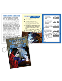 Welding – Dangers of Welding Safety Pocket Guide with Quiz Card