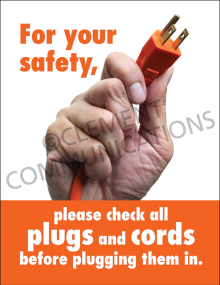 Electrical Safety – Plugs and Cords – Posters