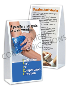 Sprains and Strains Table-top Tent Cards