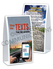 Driving Safely – Stop the Texts – Table-top Tent Cards