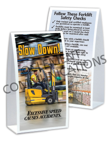Forklift Safety - Slow Down Table-top Tent Cards
