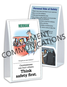 Safety Responsibility - Carelessness - Table-Top Tent Cards