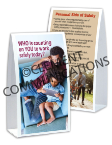 Safety Responsibility - Personal - Table-top Tent Card