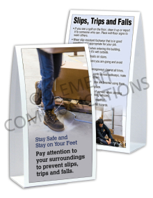 Slips, Trips, Falls – Stay On Your Feet - Table-top Tent Cards
