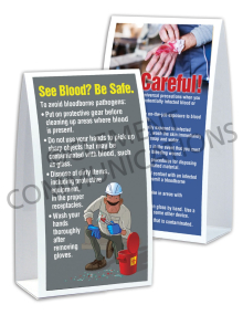 Bloodborne Pathogens – Clean Up – Table-top Tent Cards