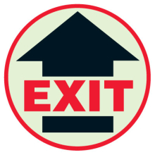 Floor Safety Signs - Glow in the Dark Exit