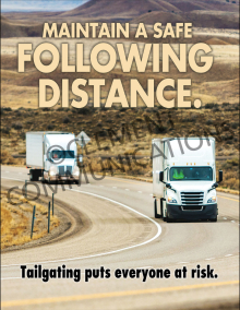 Maintain A Safe Following Distance Poster