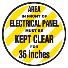 Floor Safety Signs - Area In Front Of Electrical Panel Must Be Kept Clear