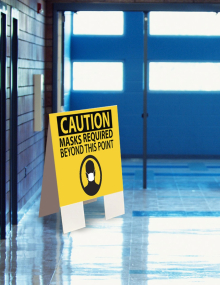 CAUTION: Mask Required Beyond This Point Indoor Floor Sign