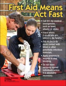First Aid Means Act Fast Poster