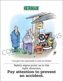 Safety Signs Point Us Poster