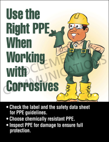 Working With Corrosives Poster
