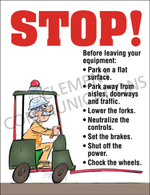 STOP: Before Leaving Equipment Poster
