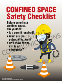 Confined Space Safety Checklist Poster