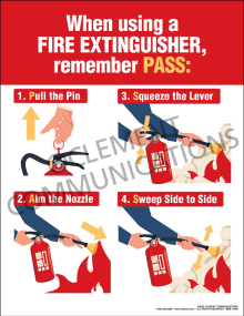 When Using a Fire Extinguisher Poster