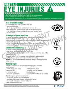First Aid - Eye Injuries Poster