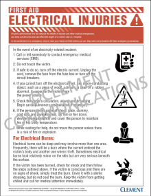 First Aid - Electrical Injuries Poster