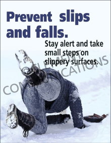 Winter Hazards - Prevent Slips and Falls - Poster