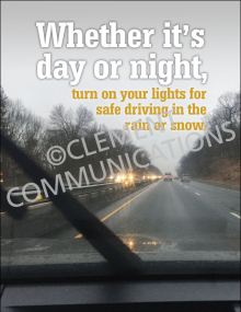 Winter Hazards - Turn On Lights - Poster