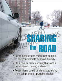 Winter Hazards - Sharing The Road - Poster