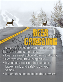 Winter Hazards - Deer Crossing - Poster