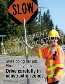 Drive Carefully in Construction Zones Poster