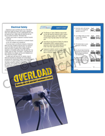 Electrical Safety – Overload – Safety Pocket Guide with Quiz Card