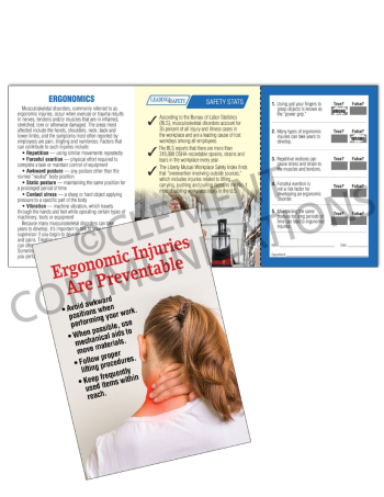 Ergonomics – Injuries – Safety Pocket Guide with Quiz Card
