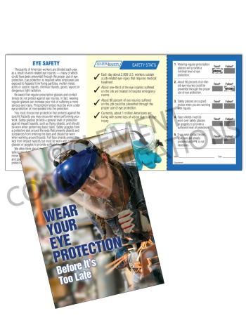 Eye Protection - Face Shield Safety Pocket Guide with Quiz Card