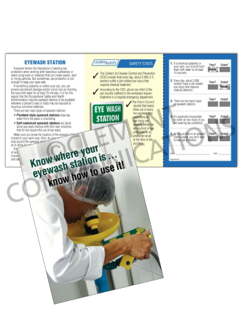 Eye Protection - Eyewash Station Safety Pocket Guide with Quiz Card