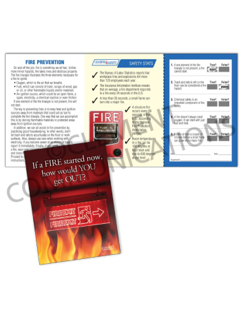 Fire Safety - Exit Sign Safety Pocket Guide with Quiz Card