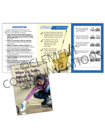 Housekeeping – Use Common Sense Safety Pocket Guide with Quiz Card